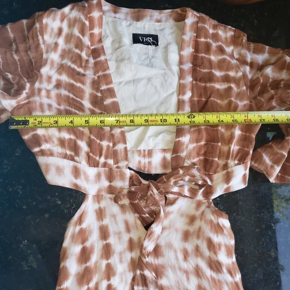 Vici X Nordstrom Tie Dye Plunge Neck Tiered Ruffle Maxi Dress Sz S - Picture 3 of 14